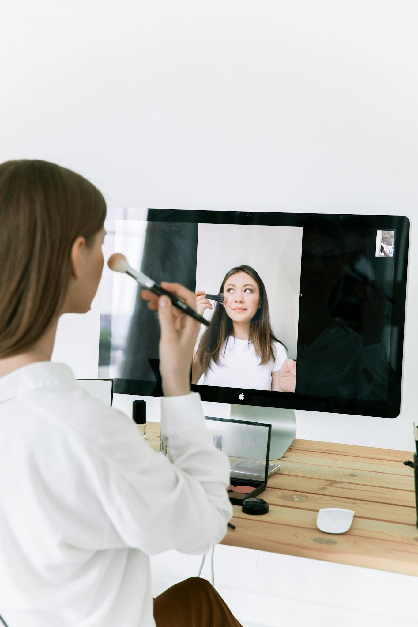 Photo Of Woman Holding Make-Up Brush